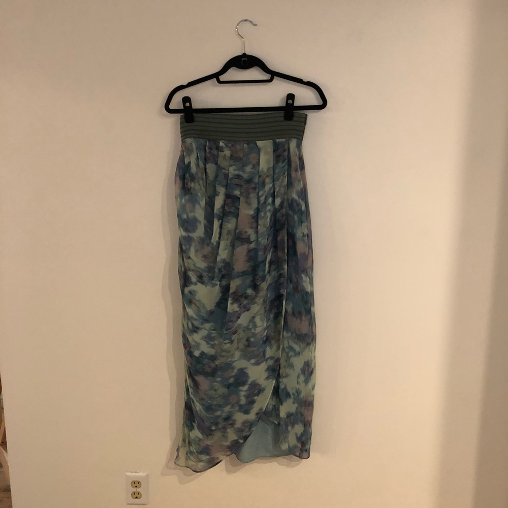 Carlos Miele Blue Silk Maxi Skirt